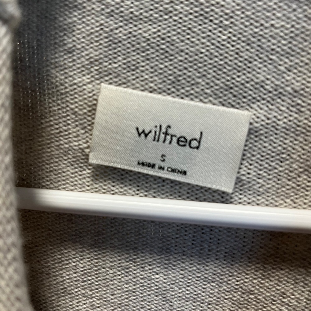 Wilfred 100% Merino Wool Cream Mock Neck Sweater Dress w/ Front Slit – Size S - Picture 8 of 10